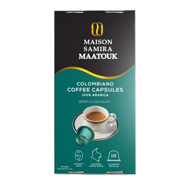 Maison Samira Maatouk Colombiano Coffee Capsules Arabica 10 capsules 55g