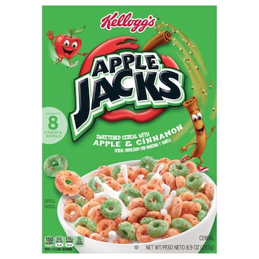 Kelloggs Apple Jacks Sweetened Cereal with Apple and Cinnamon 252g