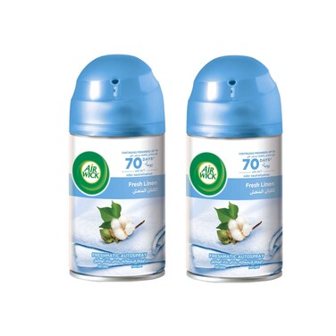 Air Wick Automatic Air Freshener Spray Refill, Fresh Linen Scent, 250ml x 2