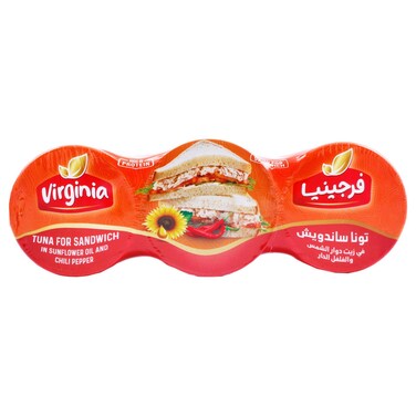 Virginia Tuna for Sandwich in Sunflower Oil and Chili Pepper 3x160g