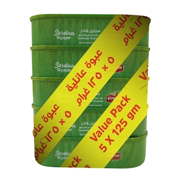 Virginia Sardine in Sunflower Oil and Lemon 5x125g