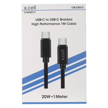 X.Cell USB-C to USB-C Cable 220CC Black + White