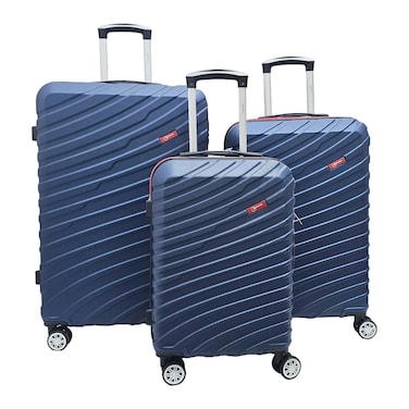 GLOBETROTTER 55C.M+67C.M+77C.M ATLANTA HARD TROLLEY 3PCS BLUE