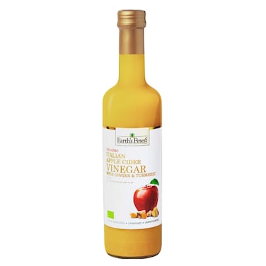 Earths Finest Organic Italian Apple Cider Vinegar with Ginger and Turmeric  500 ml