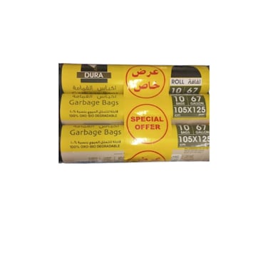 Dura Trash Garbage Bags 105 x 125 cm 67 Gallon 10 Bags