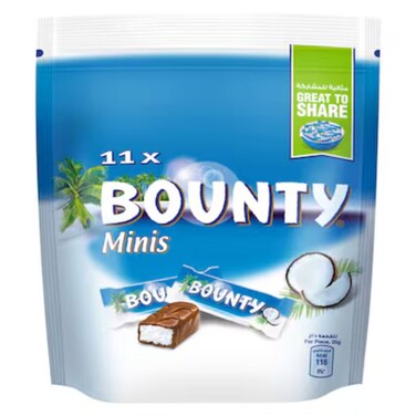Bounty Minis Milk Chocolate with Soft Coconut Filling, 275g