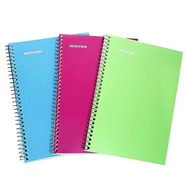 Mintra Polypropylene Notebook 80 Sheets 16x24 Cm Lined Pack Of 3 1 Piece Multi Color