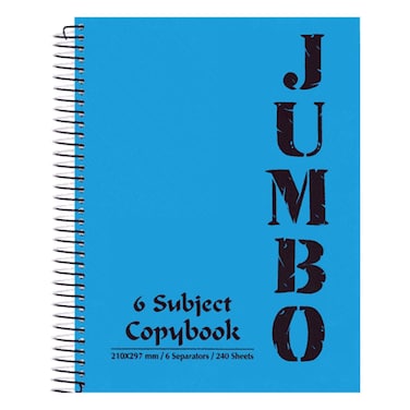 Mintra Jumbo A4 Notebook 6 Subjects 240 Sheets Pastel 1 Piece Multi Color