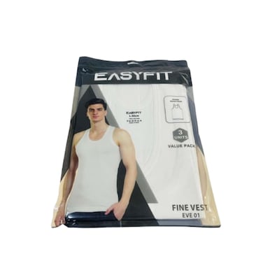 Dollar Easy Fit Mens Vest  3 Pieces Size L