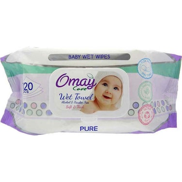 Omay Wet Wipes Pure 120 Pieces