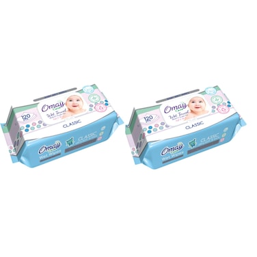 Omay Wet Wipes Classic 120 pieces pack of 2