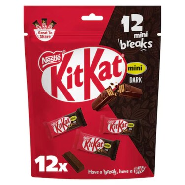 Nestle KitKat 2 Finger Mini Dark Chocolate Wafer Bag, 162g