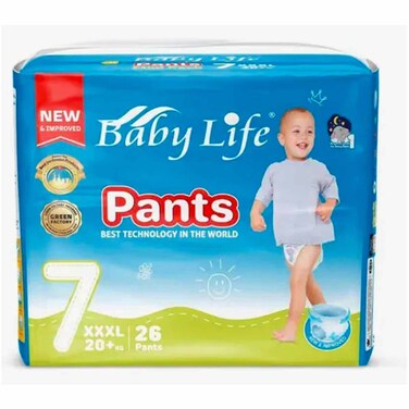 Baby Life Diapers Pants XXX Large Size 7 20+ Kg 7 26 Pieces