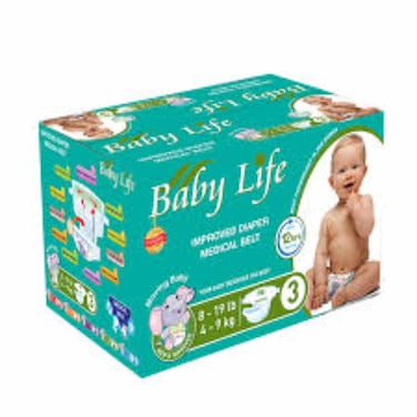 Baby Life Improved Diapers Box Stage 3 96 Pieces