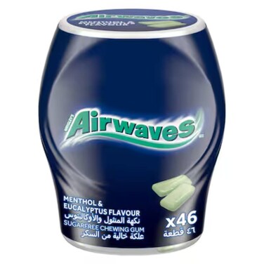 Wrigley's Airwaves Sugarfree Menthol and Eucalyptus Flavour Chewing Gum, 64g