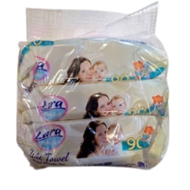 Lara Wet Wipes Premium 90 Pieces X 3Pack