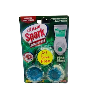 Spark Magic Flush pine Blast Toilet Cleaner 3 Pieces