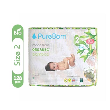Pure Born Diapers 3 to 6 kg 128 Pieces
