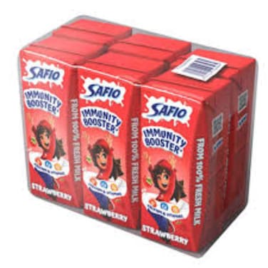 Safio UHT Milk Strawberry 6 x 185 ml