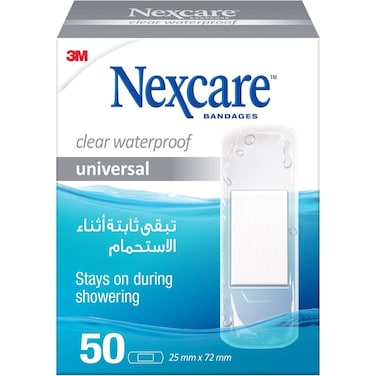 Nexcare Clear Waterproof Bandages 50 Pieces