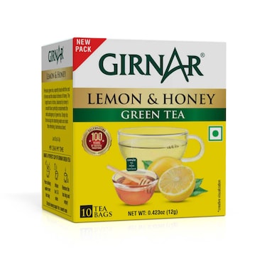 Girnar Lemon and Honey Green Tea 10 Tea Bags 12g
