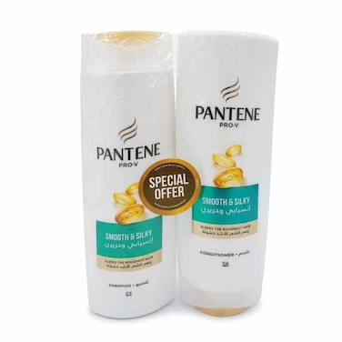 Pantene Smooth and Silky Shampoo and Conditioner 375 ml + 360 ml