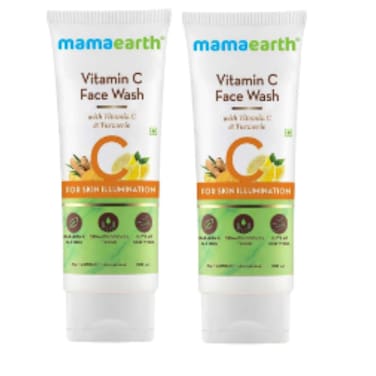 Mama Earth Vitamin C Facewash with Turmeric Skin Illumination 2 x 100 ml
