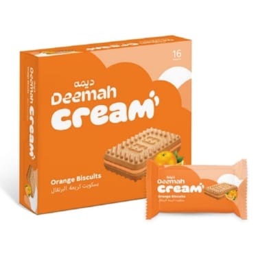 Deemah Cream Biscuit Orange 27G pack of 12