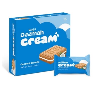 Deemah Cream Biscuit Coconut 27G pack of 12