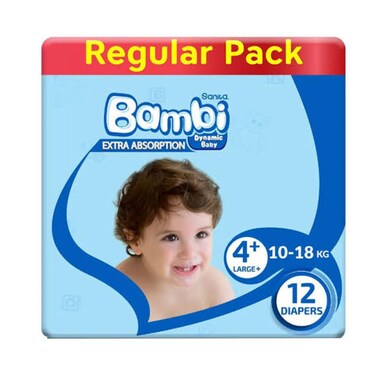 Bambi Medium Regular Baby Diapers 12 Pieces