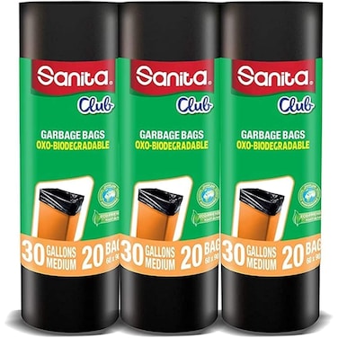 Sanita Club Garbage Bags Bio 30 gal Roll 20 x 10