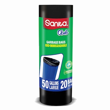 Sanita Club Biodegradable Garbage Bags 50 Gallon 20 Bags