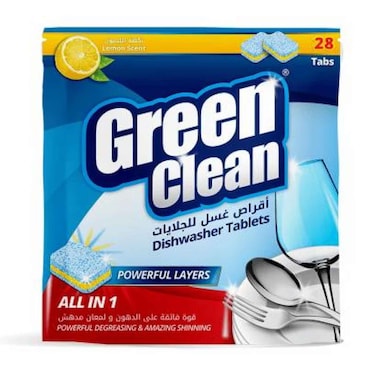 Green Clean Lemon Dishwasher Tablets Pack of 28 Pieces