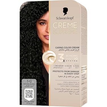Cr&egrave;me Supreme Full Kit Permanent Hair Coloration Natural Black No 1
