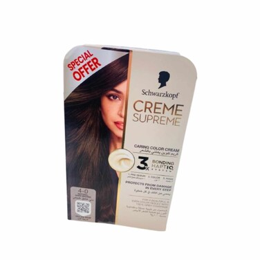 Creme Supreme Full Kit Permanent Hair Coloration Natural Dark Brown No 4