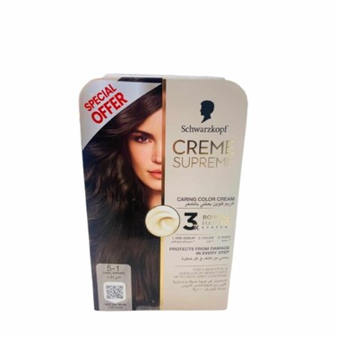 Creme Supreme Full Kit Permanent Hair Coloration Cool Brown No 5-1