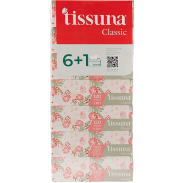 Tissuna Classic Facial Tissue Box 120 Sheets 2 Ply