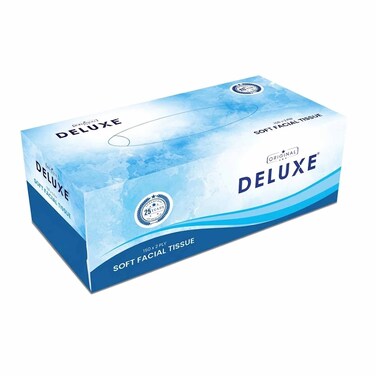 Tissuna Deluxe Facial Tissue Box 150 Tissues 2-Ply