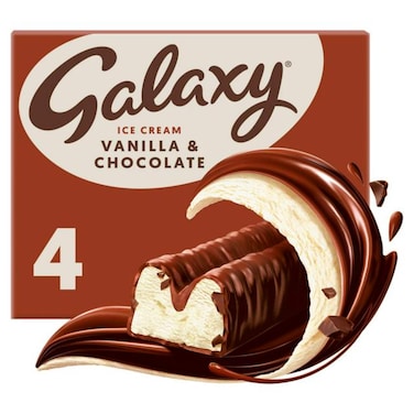 Galaxy Ice Cream Vanilla &amp; Chocolate 40gr &times; 4 Pieces