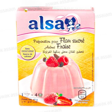 Alsa Flan Cucre Arome Fraise 50 gr