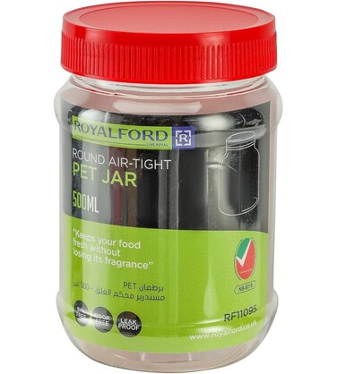 Royalford Round Pet Jar 1000 ML