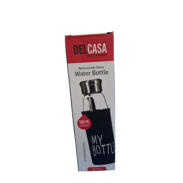Delcasa Glass Water Bottle 550ml with Pad
