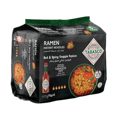Tabasco Noodles Hot &amp; Spicy Vegetable 75gr x 5 Pieces