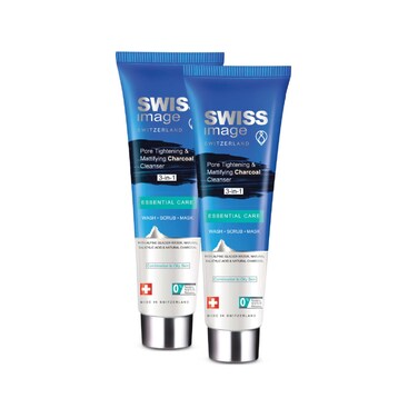 Swiss Essential Pore Charcoal Cleanser 100ml Twin Pack (35% Off)