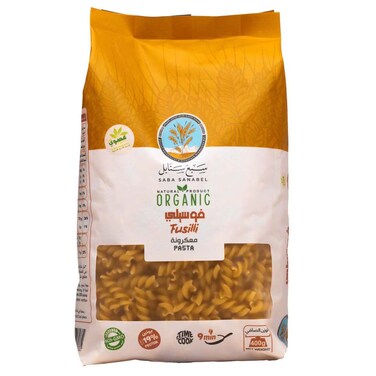 Saba Sanabel Organic Fusilli Pasta 400 Gram