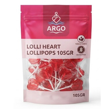 Argo Lolli Heart Lollipops 105 Gram