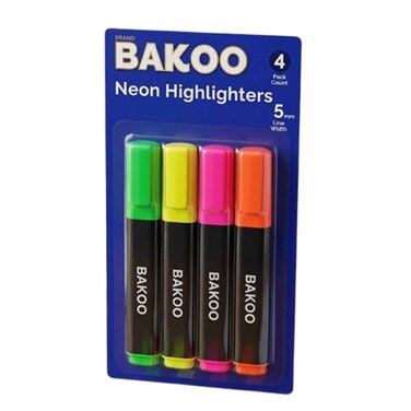 Bakoo Neon Highlighter Pens BKH4034