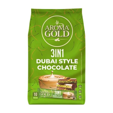 Aroma Gold 3 In 1 Dubai Chocolate Coffee 16 Grams Pack Of 10