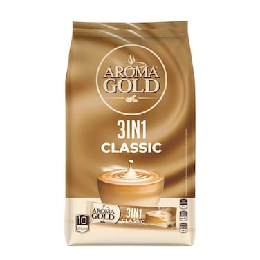 Aroma Gold 3 In 1 Classic Coffee 17 Grams Pack Of 10
