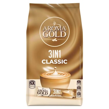 Aroma Gold 3 In 1 Classic Coffee 17 Grams Pack Of 20